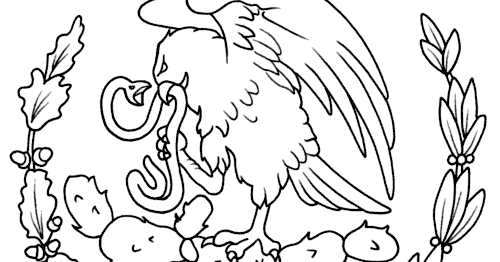 Dibujo del Escudo Nacional de México para colorear ~ Dibujos para ...