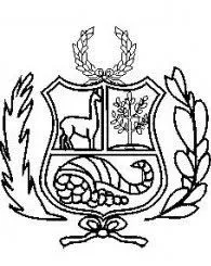 DIBUJO DEL ESCUDO DEL PERU PARA COLOREAR