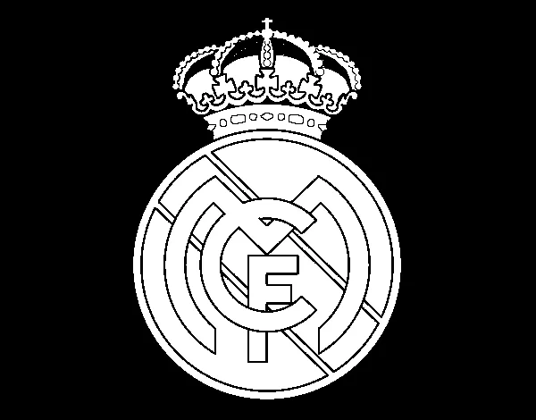Dibujo de Escudo del Real Madrid C.F. para Colorear - Dibujos.net Dibujo de Escudo del Real Madrid C.F. para Colorear - Dibujos.net
