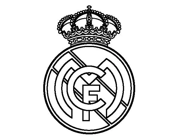 Dibujo de Escudo del Real Madrid C.F. para Colorear - Dibujos.net Dibujo de Escudo del Real Madrid C.F. para Colorear - Dibujos.net