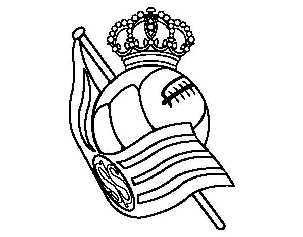 Dibujo de Escudo de la Real Sociedad de Fútbol para Colorear ... Dibujo de Escudo de la Real Sociedad de Fútbol para Colorear ...