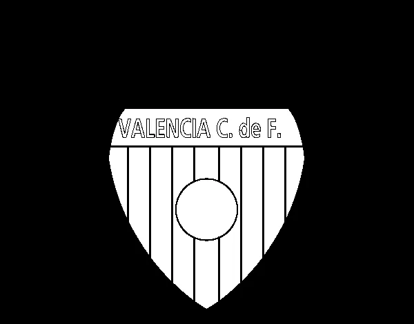 Dibujo de Escudo del Valencia C. F. para Colorear - Dibujos.net Dibujo de Escudo del Valencia C. F. para Colorear - Dibujos.net