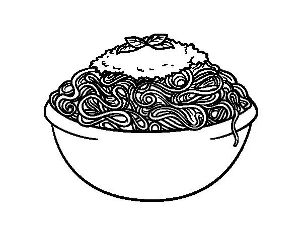 Dibujo de Espaguetis para Colorear - Dibujos.net Dibujo de Espaguetis para Colorear - Dibujos.net
