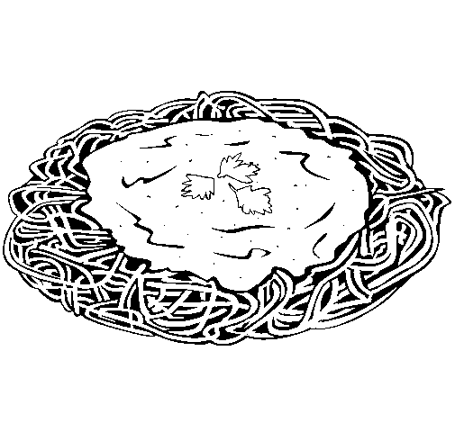 Dibujo de Espaguetis con queso para Colorear - Dibujos.net Dibujo de Espaguetis con queso para Colorear - Dibujos.net