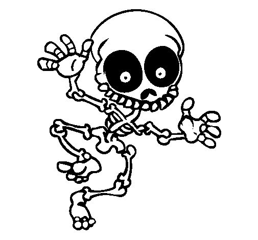 Dibujo de Esqueleto contento 2 para Colorear - Dibujos.net