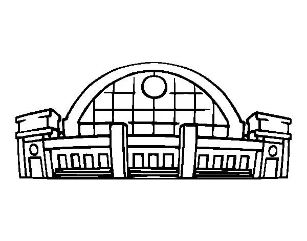 Dibujo de Estación de ferrocarril para Colorear - Dibujos.net Dibujo de Estación de ferrocarril para Colorear - Dibujos.net