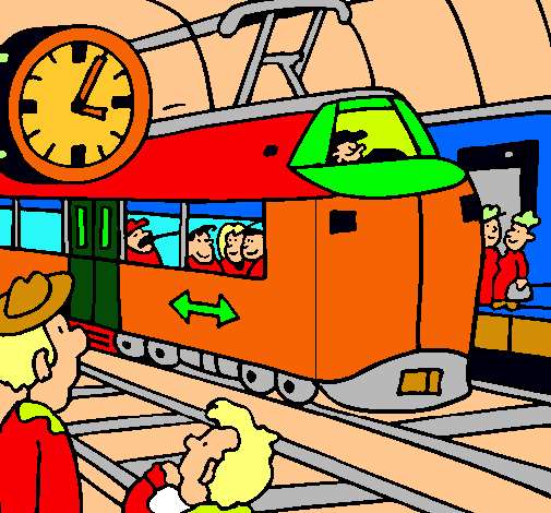 Dibujo de Estación de ferrocarriles pintado por Tren en Dibujos ... Dibujo de Estación de ferrocarriles pintado por Tren en Dibujos ...