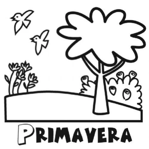 Dibujo de la estación de primavera para colorear - Dibujos para ... Dibujo de la estación de primavera para colorear - Dibujos para ...