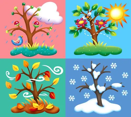 Las 4 estaciones dibujos - Imagui