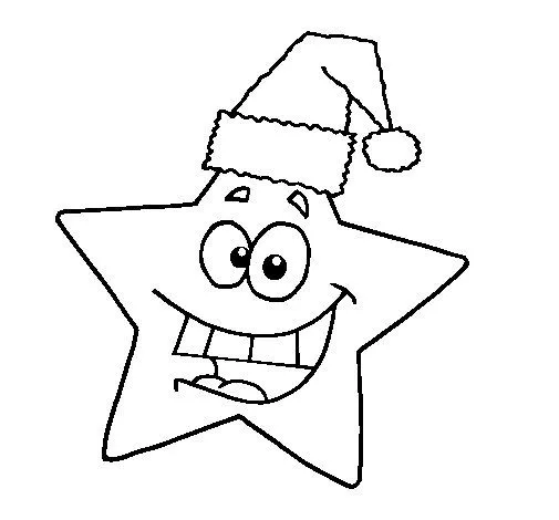 Dibujo de Estrella de navidad para Colorear - Dibujos.net