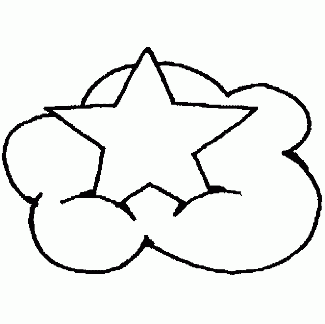Dibujo de Estrella en las nubes para colorear. Dibujos infantiles ...