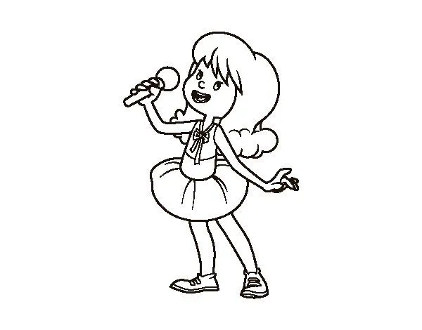 Dibujo de Estrella del pop cantando para Colorear - Dibujos.net Dibujo de Estrella del pop cantando para Colorear - Dibujos.net