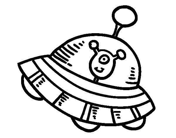 Dibujo de Extraterrestre en nave espacial para Colorear - Dibujos.net Dibujo de Extraterrestre en nave espacial para Colorear - Dibujos.net