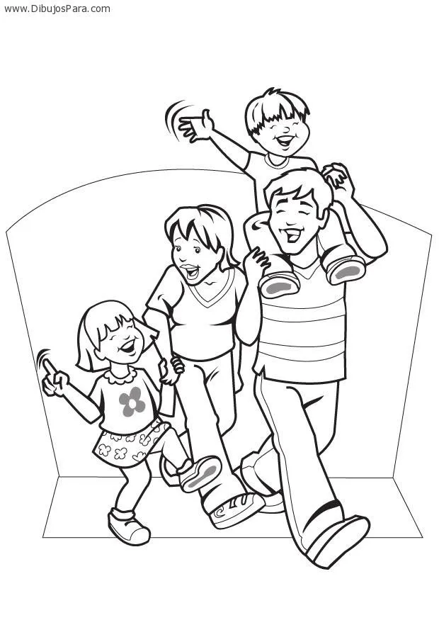 Dibujo de familia caminando | Dibujos de Familias para Pintar ... Dibujo de familia caminando | Dibujos de Familias para Pintar ...