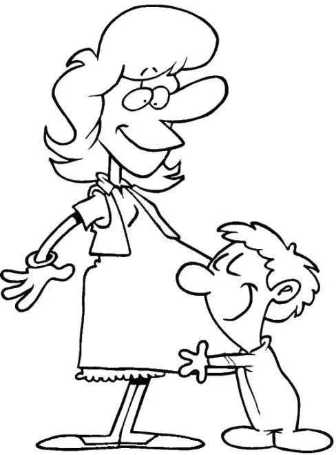 Dibujo de familia monoparental para colorear - Imagui