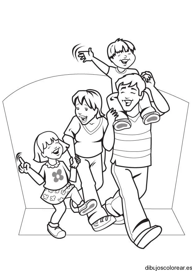 Dibujo de una familia riendo | Dibujos para Colorear
