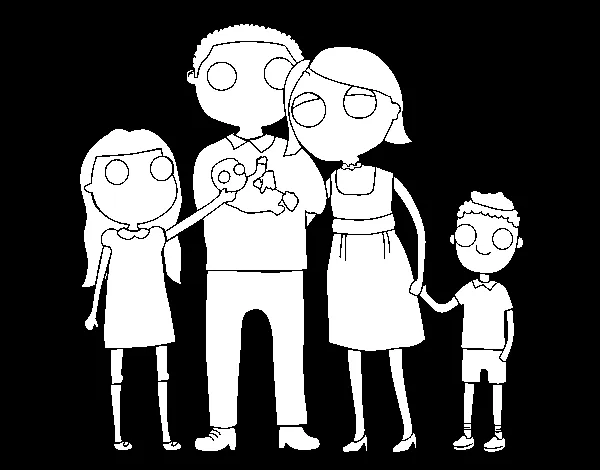 Dibujo de Familia unida para Colorear - Dibujos.net Dibujo de Familia unida para Colorear - Dibujos.net