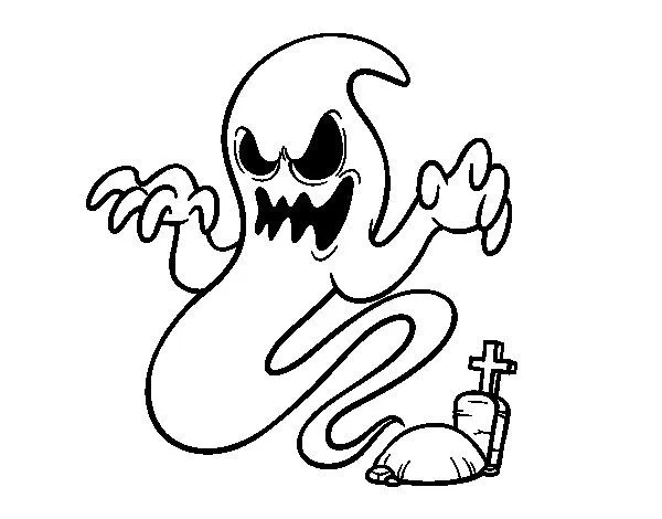 Dibujo de El fantasma de la tumba para Colorear - Dibujos.net Dibujo de El fantasma de la tumba para Colorear - Dibujos.net