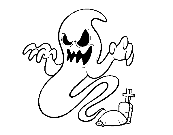 Dibujo de El fantasma de la tumba para Colorear - Dibujos.net Dibujo de El fantasma de la tumba para Colorear - Dibujos.net