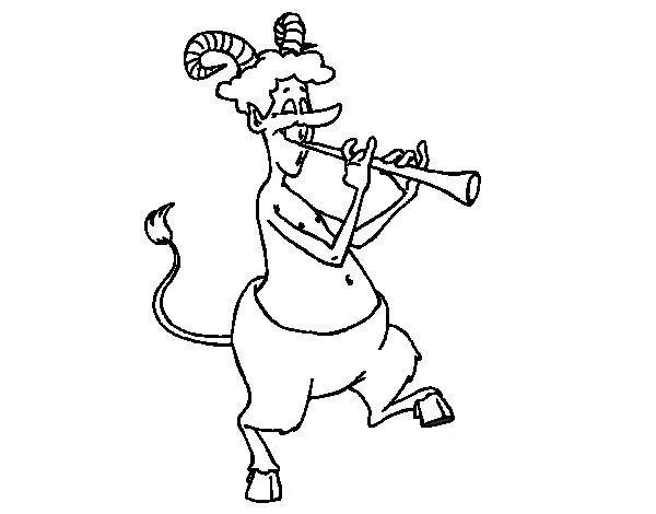 Dibujo de Fauno tocando la flauta para Colorear - Dibujos.net Dibujo de Fauno tocando la flauta para Colorear - Dibujos.net