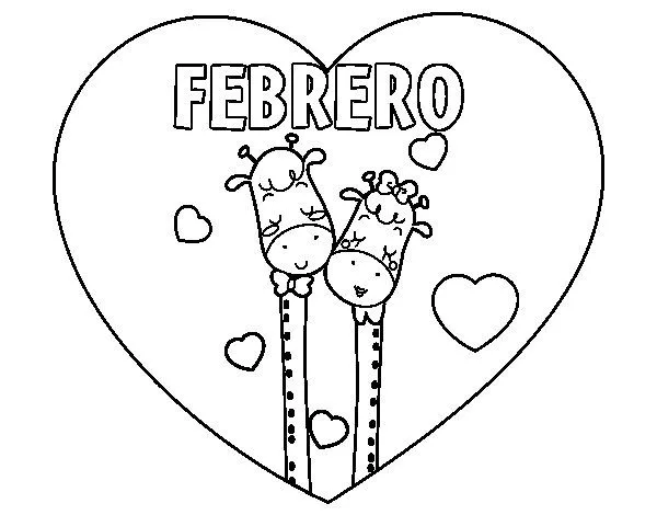 Dibujo de Febrero para Colorear - Dibujos.net Dibujo de Febrero para Colorear - Dibujos.net