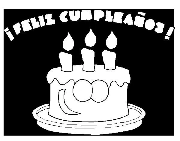 Dibujo de Feliz cumpleaños para Colorear - Dibujos.net Dibujo de Feliz cumpleaños para Colorear - Dibujos.net