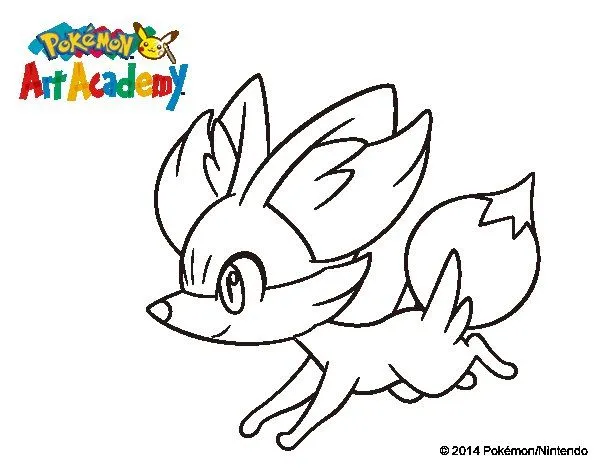 Dibujo de Fennekin corriendo para Colorear - Dibujos.net Dibujo de Fennekin corriendo para Colorear - Dibujos.net