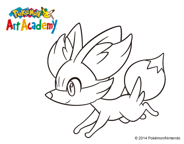 Dibujo de Fennekin corriendo para Colorear - Dibujos.net Dibujo de Fennekin corriendo para Colorear - Dibujos.net
