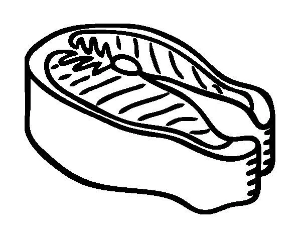 Dibujo de Filete de atún para Colorear - Dibujos.net Dibujo de Filete de atún para Colorear - Dibujos.net