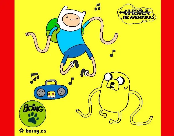 Dibujo de Finn y Jake escuchando música pintado por Queso3000 en ...