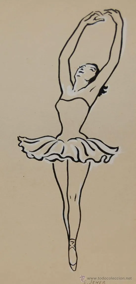 dibujo firmado e. jener -bailarina- | 28314019 dibujo firmado e. jener -bailarina- | 28314019