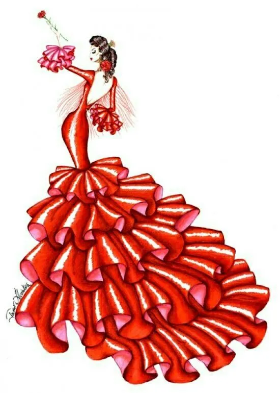 Dibujo flamenca. -->Elsie RC | SPANIARD MILLIONAIRESS | Pinterest