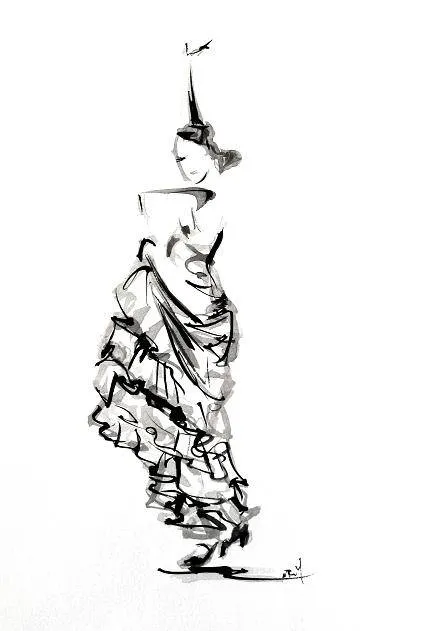Dibujo flamenco - Imagui