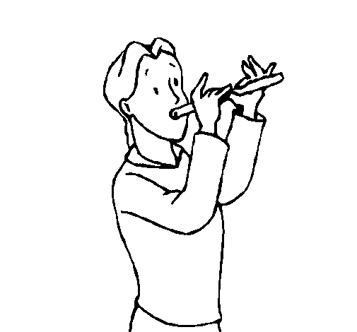 Dibujo de Flautista para Colorear - Dibujos.net Dibujo de Flautista para Colorear - Dibujos.net