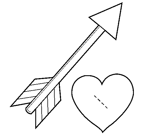 Dibujo de Flecha y corazón para Colorear - Dibujos.net Dibujo de Flecha y corazón para Colorear - Dibujos.net