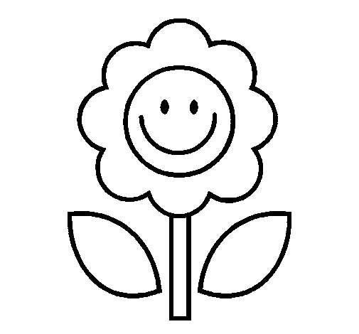 Dibujo de Flor happy para Colorear