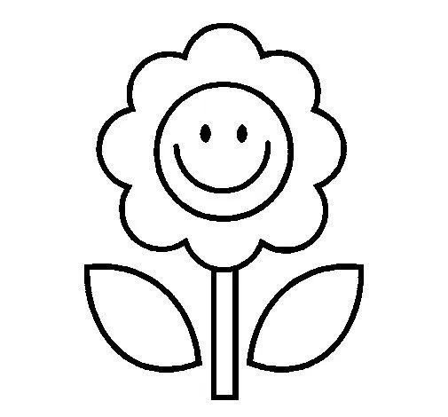 Dibujo de Flor happy para Colorear - Dibujos.net Dibujo de Flor happy para Colorear - Dibujos.net