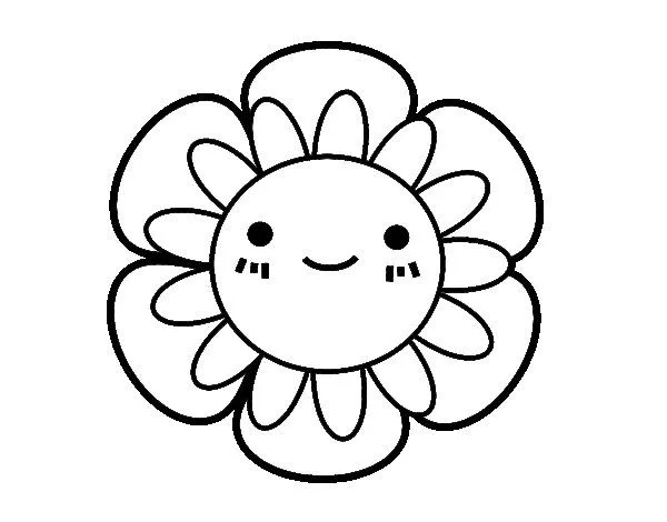 Dibujo de Flor infantil para Colorear - Dibujos.net Dibujo de Flor infantil para Colorear - Dibujos.net