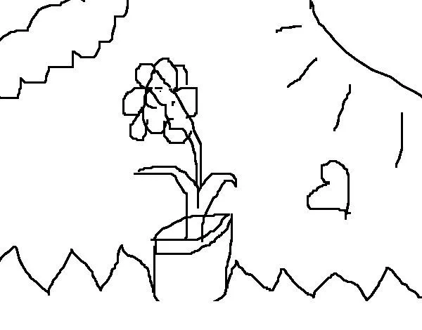 Dibujo de Flor en las nubes para Colorear - Dibujos.net Dibujo de Flor en las nubes para Colorear - Dibujos.net