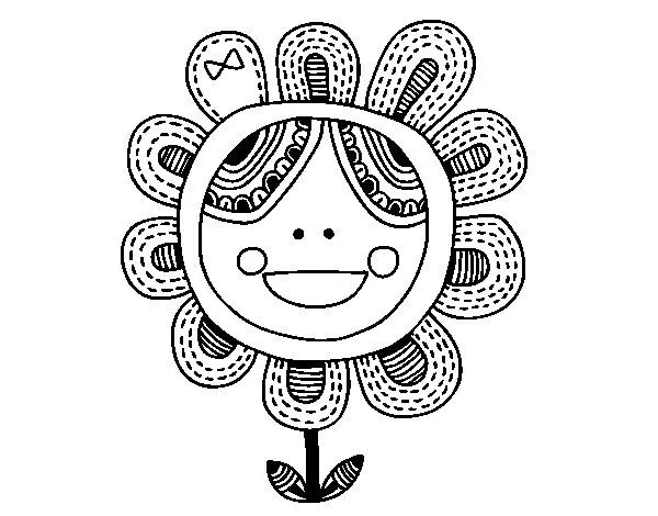 Dibujo de Flor patchwork para Colorear - Dibujos.net Dibujo de Flor patchwork para Colorear - Dibujos.net