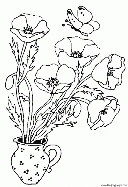 dibujo-flores-amapolas-006 | Dibujos y juegos, para pintar y colorear dibujo-flores-amapolas-006 | Dibujos y juegos, para pintar y colorear