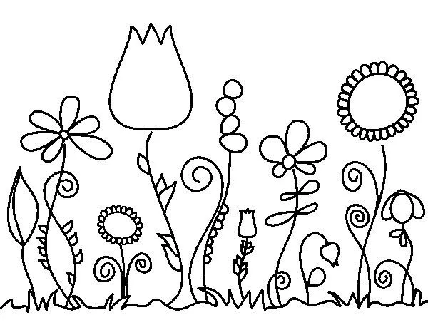 Dibujo de Flores del bosque para Colorear - Dibujos.net Dibujo de Flores del bosque para Colorear - Dibujos.net