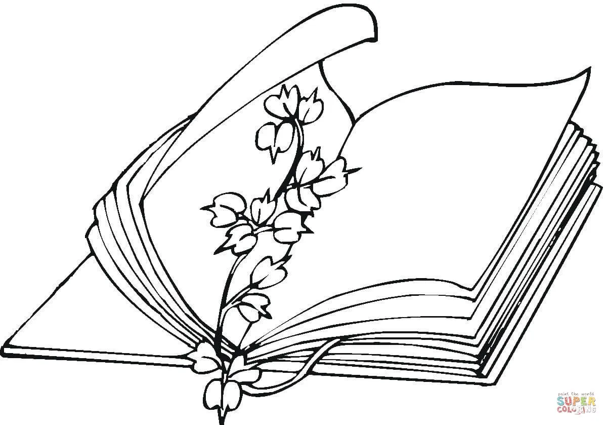 Dibujo de Flores Marcalibros para colorear | Dibujos para colorear ... Dibujo de Flores Marcalibros para colorear | Dibujos para colorear ...