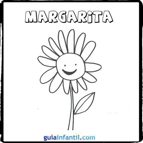 Dibujo de una margarita para pintar con los niños - Dibujos de ... Dibujo de una margarita para pintar con los niños - Dibujos de ...
