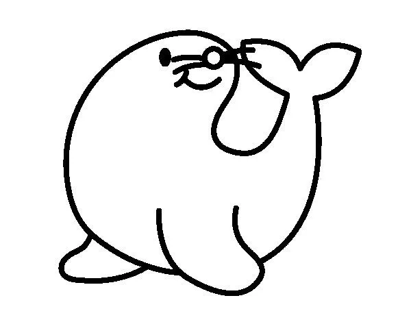 Dibujo de Foca alegre para Colorear - Dibujos.net Dibujo de Foca alegre para Colorear - Dibujos.net