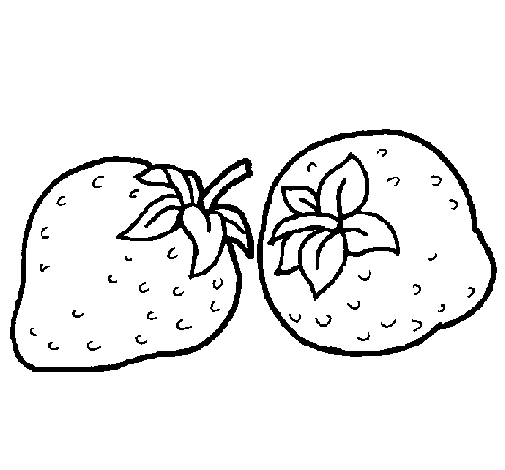 Dibujo de Fresas para Colorear - Dibujos.net