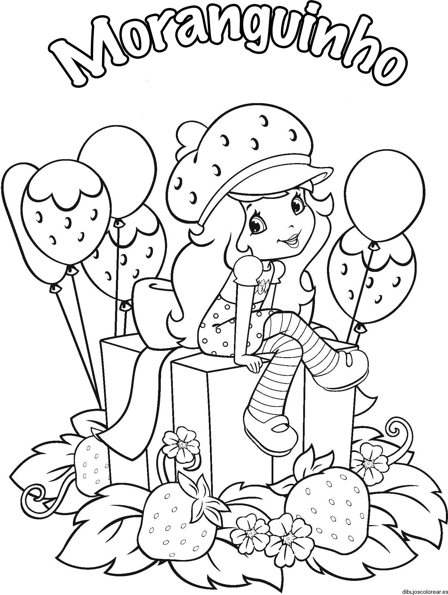 De fresita para colorear - Imagui