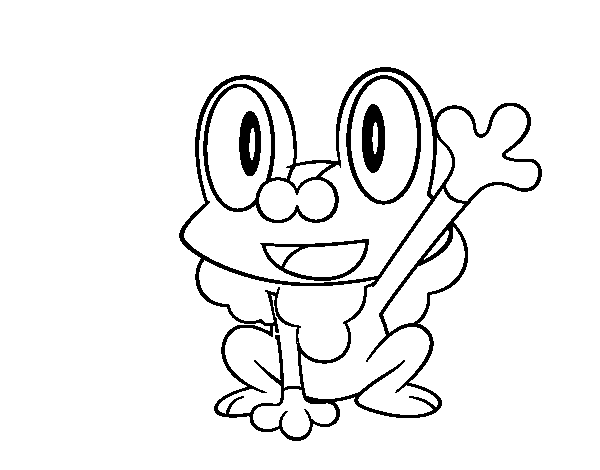 Dibujo de Froakie saludando para Colorear - Dibujos.net Dibujo de Froakie saludando para Colorear - Dibujos.net