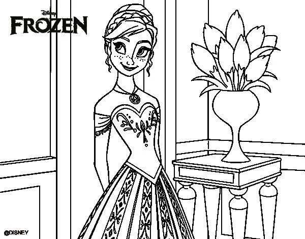Dibujo de Frozen Princesa Anna para Colorear - Dibujos.net