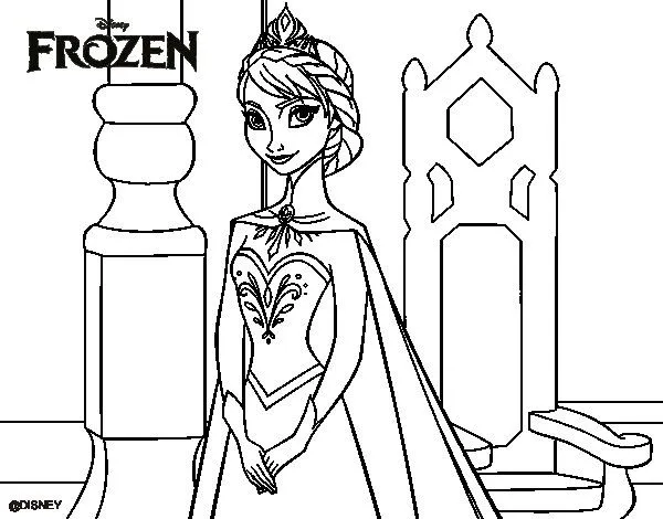 Dibujo de Frozen Reina Elsa para Colorear - Dibujos.net Dibujo de Frozen Reina Elsa para Colorear - Dibujos.net